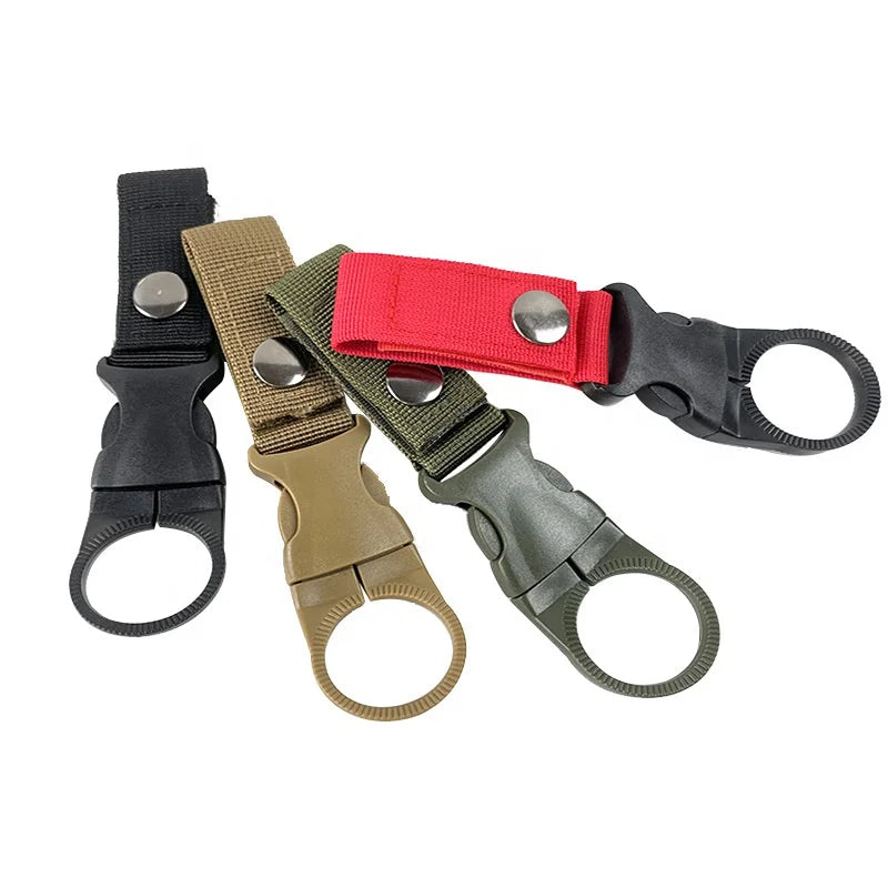 Camping Nylon Water Bottle Buckle Holder Molle Webbing Backpack Buckle Carabiners Outdoor Tactical Water Bottle Buckle
