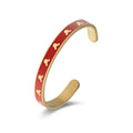 Fashion Cartoon Rat Butterfly Drip Oil Enamel Bangles 18K Gold Plated Stainless Steel Open Cuff Bracelet 5 Colors Unisex