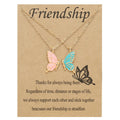 2PCS/PAIR BFF Best Friendship Enamel Butterfly Pendant Necklace Jewelry for Women