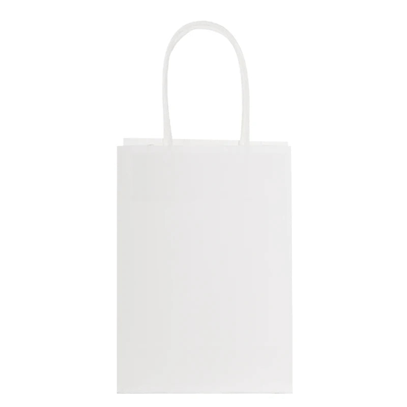 Custom Eco-Friendly Kraft Paper Bag Recycled Brown White with Handles Features Personalized Logo for Food Shopping Packaging