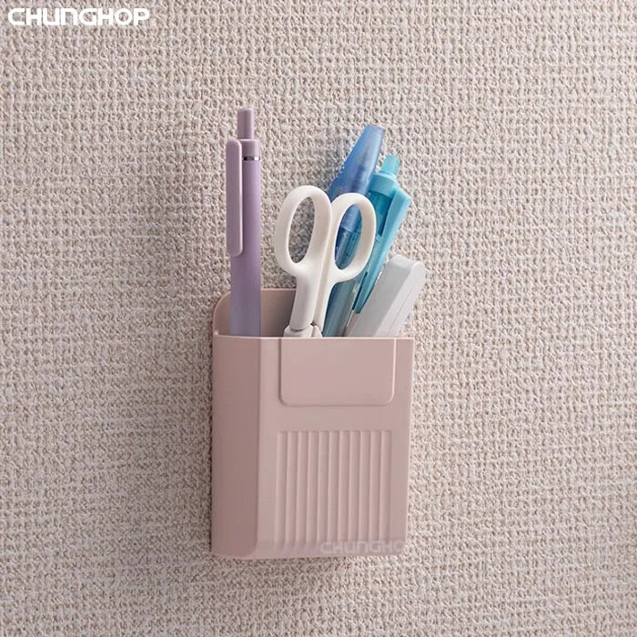 A196 Adhesive Rectangle Injection PP Home Office Desk Organizer Plastic Storage Box Stationery Pencil Pen Holder