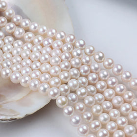 Zhuji Natural White 8-8.5mm Freshwater Pearl Strands Loose Pearls for Sale