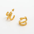 New Trendy Earring 18K Gold Plated Multi-layer Hoop Earrings for Women Stainless Steel Earrings Wholesale