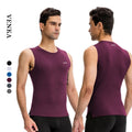Men's Fitness Sleeveless Vest Tight Fitting Training Round Neck Top High Elastic Quick Drying Sports Running Gym Tank Top