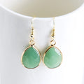Classic Trend Women Dangling Natural Stone Gemstone Drop Howlite  Earring Fashion Dalmatian Jasper Earring