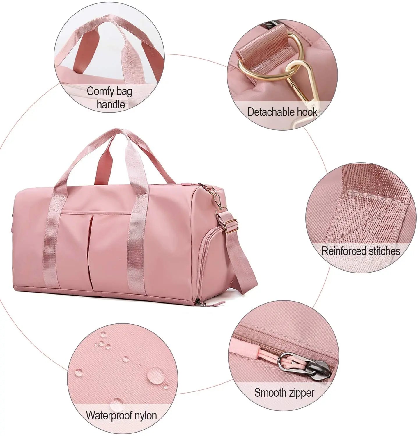 Gym Duffel Bag Sports Duffel Bag With Wet Pocket & Shoe Compartment