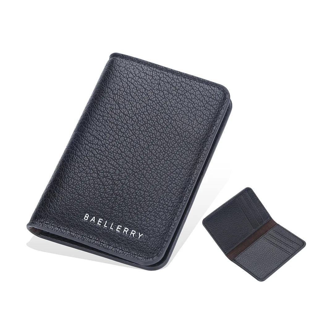 Baellerry New Style BankCreditID Card Holder Wallet for Women and MenUltra-thin Lychee Pattern Card Wallets Case