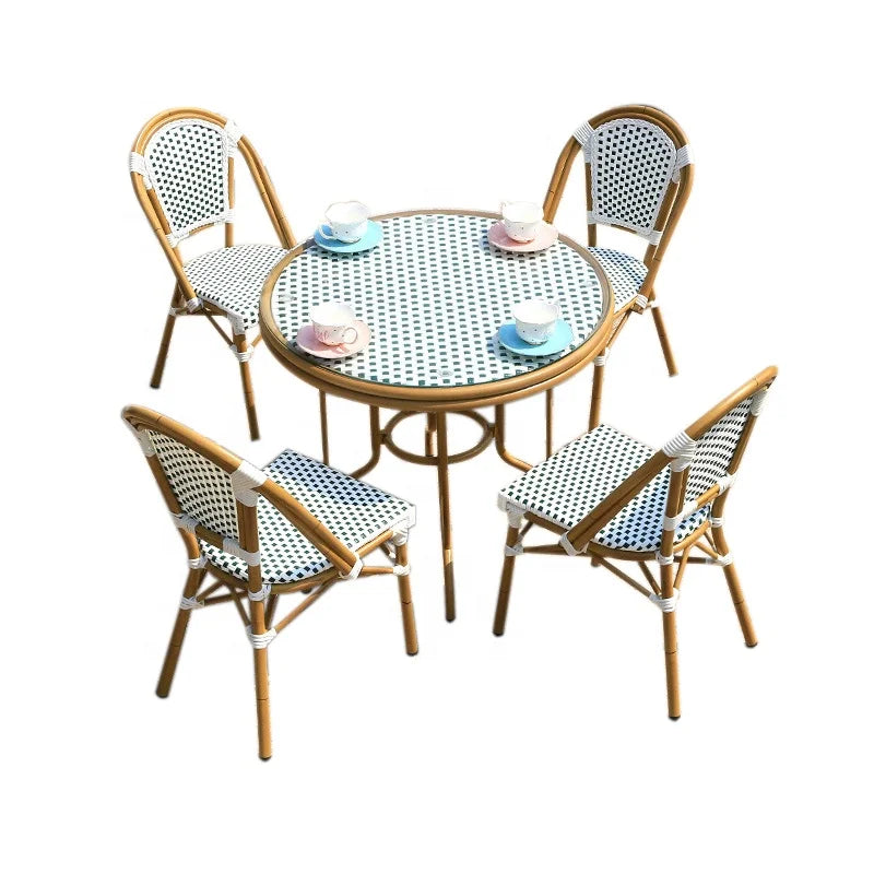 Hot Sale Durable Modern French Style Mixed Rattan Weaving Garden Furniture for Outdoor Terraces and Dining Areas
