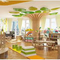 Chiquitos Modern Luxury Wood Bookshelf Durable Panel Foldable Design for Home Hotel Living Room Kids' Library Kindergarten Decor
