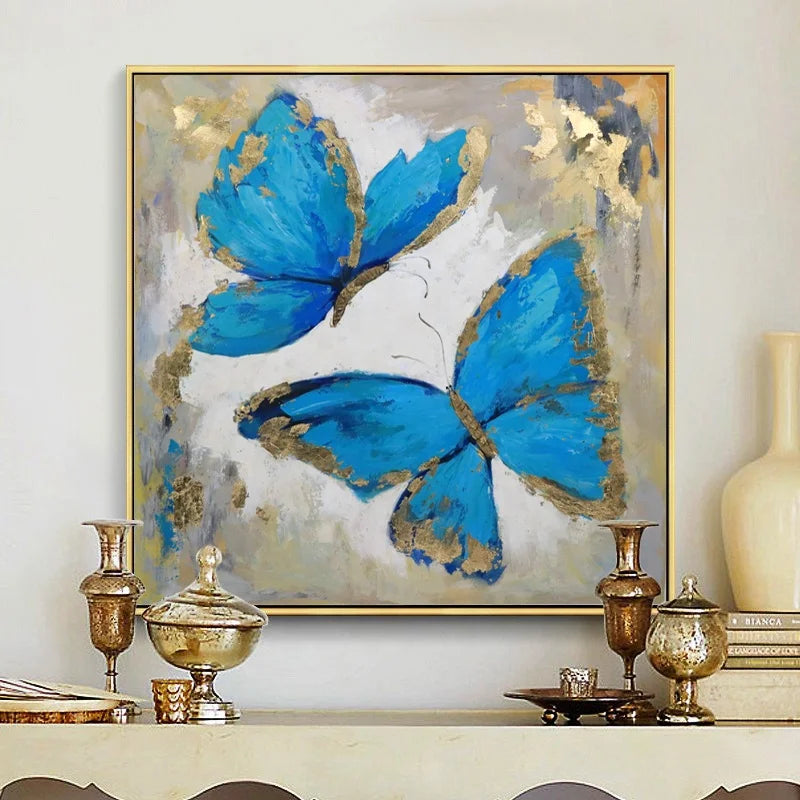 Wall Art Hand Painted Modern Animal Pop Art Famous Abstract Butterfly Acrylic Oil Painting Large Canvas JZ Arts