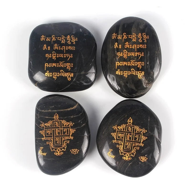 Engraved Inspirational Words Stones River Rock Stones Mixed Black Gift Business Print White Antique Letters Customized