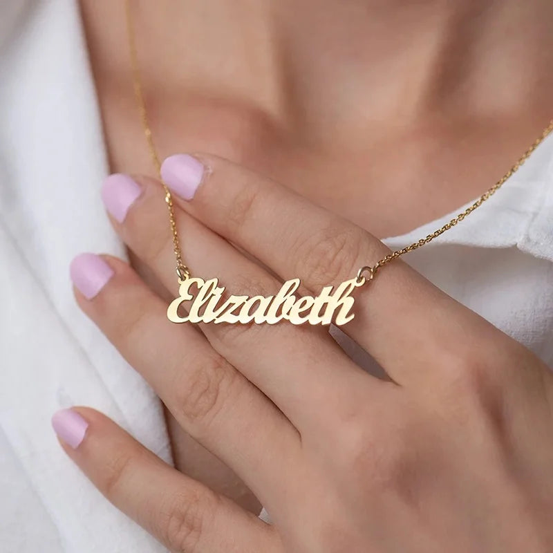 New Custom Fashion Stainless Steel Name 18K Edition Exquisite Personality Name Jewelry Pendant Necklace for Holiday Gift