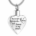 No Longer by My Side but Forever in My Heart Stainless Steel Cremation Ash Urn Necklace Pendant Keepsake Memory Heart Ashes Urns