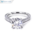 TIANYU GEMS Customized Lab Diamond 1CT 2CT 3CT 14K White Gold Ring Free Engrave for Women