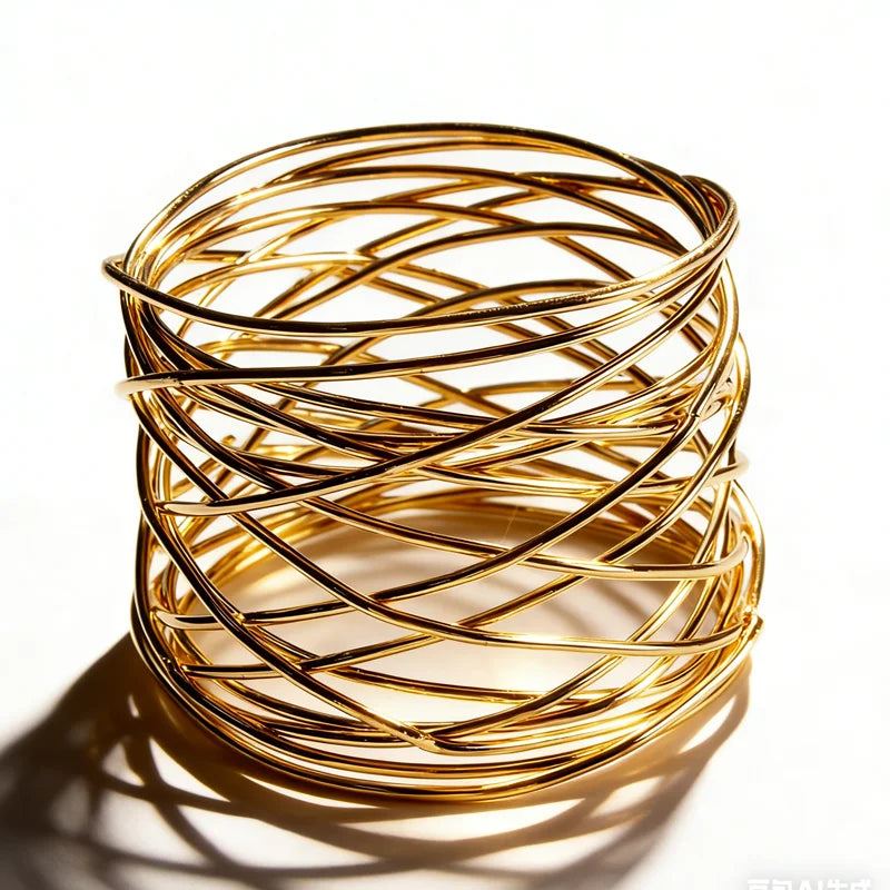 Electroplating Process Gold Silver Wire Ring Napkin Ring Other Wedding Decorations