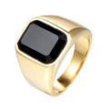 Fashion Trendy Men's Stainless Steel Casting Jewelry Retro Personality baguette Ring