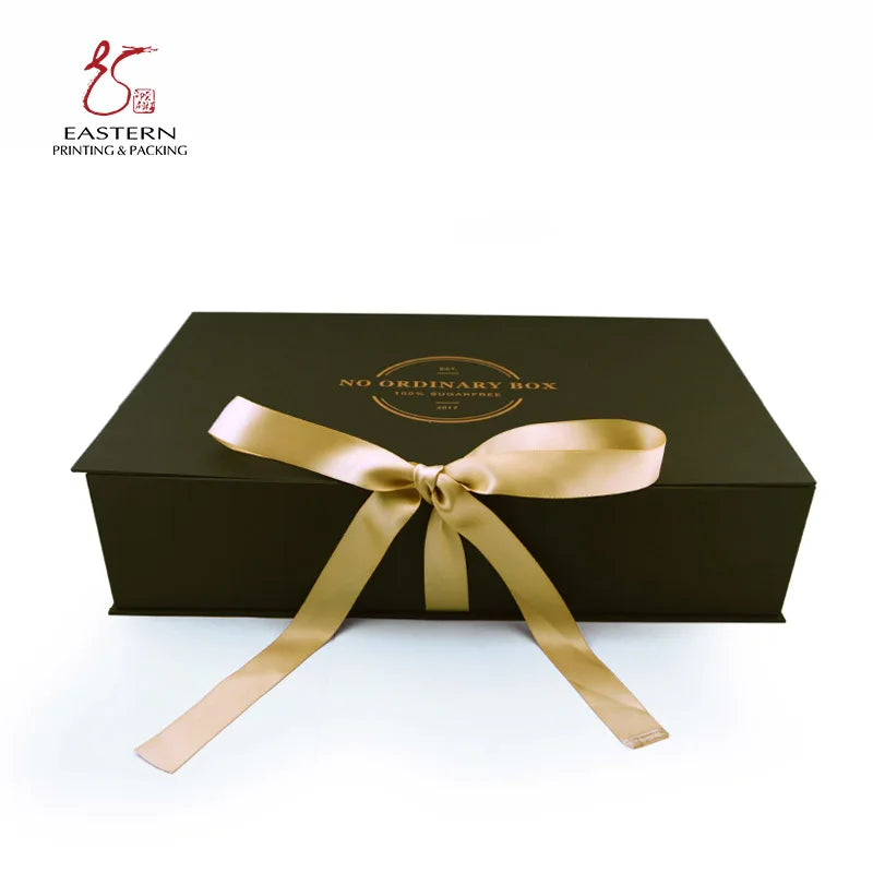 Matte Lamination Rigid Paper Cardboard Gift Packaging  Embossing Ribbon Wedding Dress