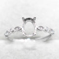 Semi Mount 5*7/6*8mm Sterling Silver Ring Empty Frame Blank Support Claws Setting S925 Base Without Center Stone DIY for Inlay