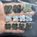 Wholesale Natural Malachite Four Leaf Clover Stone Clover Bracelet Necklace Jewelry Making