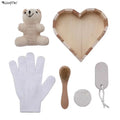 Wanmei Wholesale Kids Shower Clean Brush Heart Shape Bath Sets High Quality Wet and Dry Clean Brush