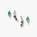LOZRUNVE Sterling Silver 925 Jewellery Diamond Emerald Stud Earring Set Fashionable