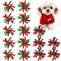 Bulk Wholesale Sweet Curly Korker Puppy Hair Accessories Handmade Pet Grooming Bows with Rubber Bands for Christmas
