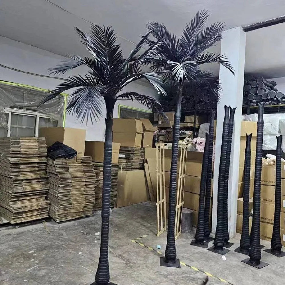 L887 Realistic Outdoor Palm Tree Coconut Tree Plant Artificial Pink White Black Artificial Tree for Outdoor Pool Beach Decor