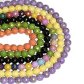 6/8/10mm Colorful Jade Stone Round Loose Beads Strands Dyed Color White Stone Multi Color Stone Beads for DIY Jewelry Making