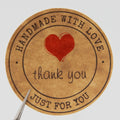 Thank You Sticker for Handmade Food Package Kraft Paper Labels Customize Stickers for Small Business Round Label Stickers