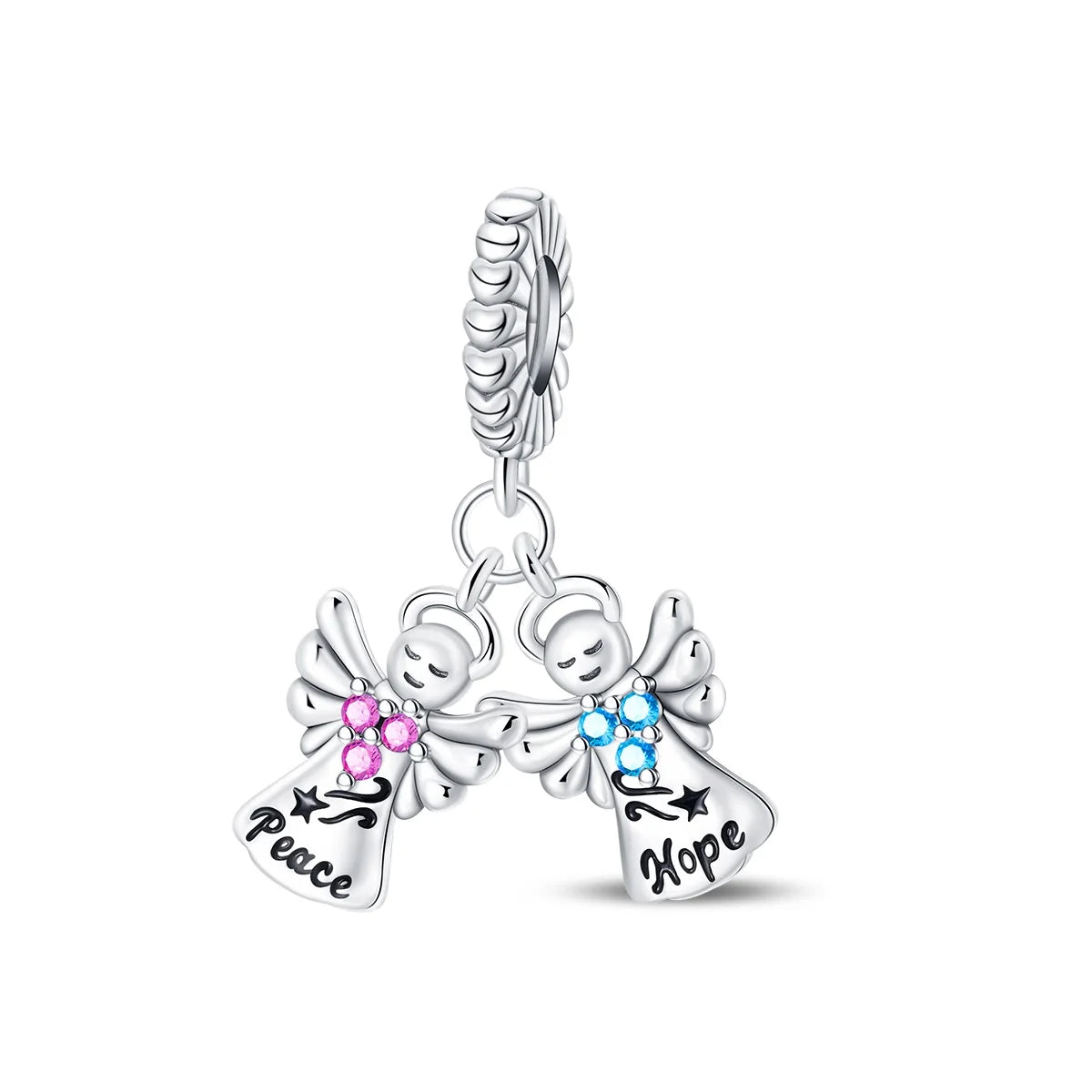 Most Popular Fashion Litter Angel Women Jewelry Charm Plata Bracelets Alphabet Plating Silver Charm for Girl Women Bracelet Gift