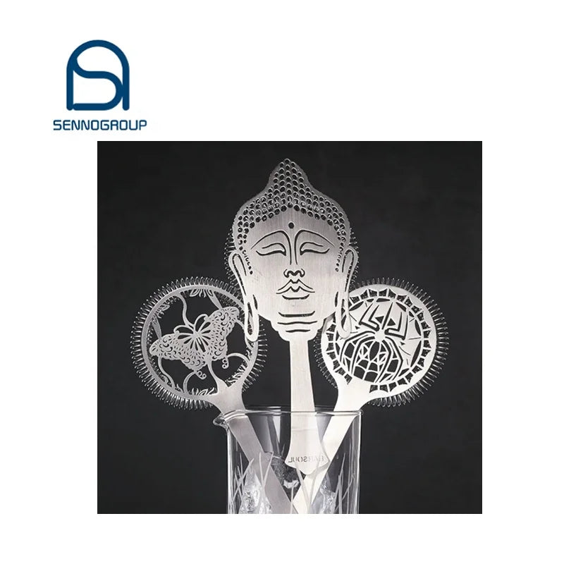 Wholesale Customized Bar Accessories Tool Cocktail Strainer Stainless Steel  Strainer Bar Tools with Long Handle for Bartenders