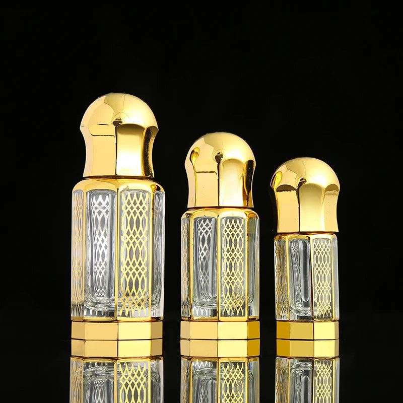 CJ-Factory Direct Sale Convenient Mini Crystal 3ml 6ml 12ml Empty Arabic Essential Oil Glass Bottle for Perfume Packing