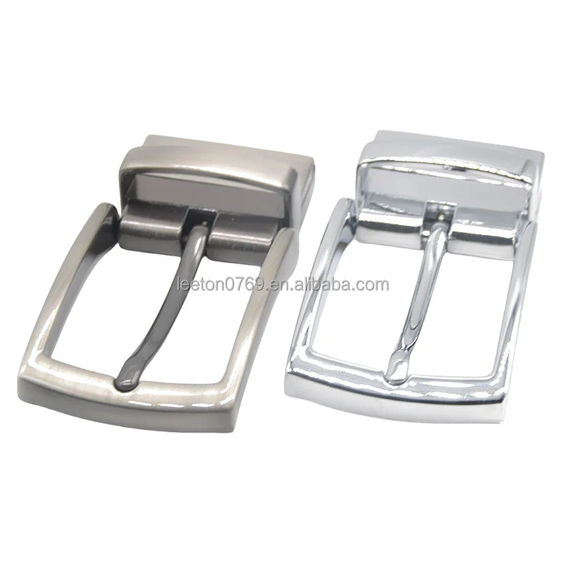 Stock Supply High Quality 35mm Zinc Alloy Brush Shiny Nickel Bag Pin Belt Buckle for Genuine Leather