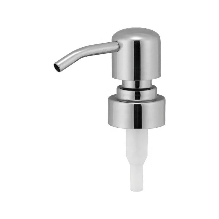 Customized 304 Stainless Steel Brush Empty Dispenser Pump Polished Cosmetic Metal Soap Lotion Bottle Pump for Cosmetic Bottle
