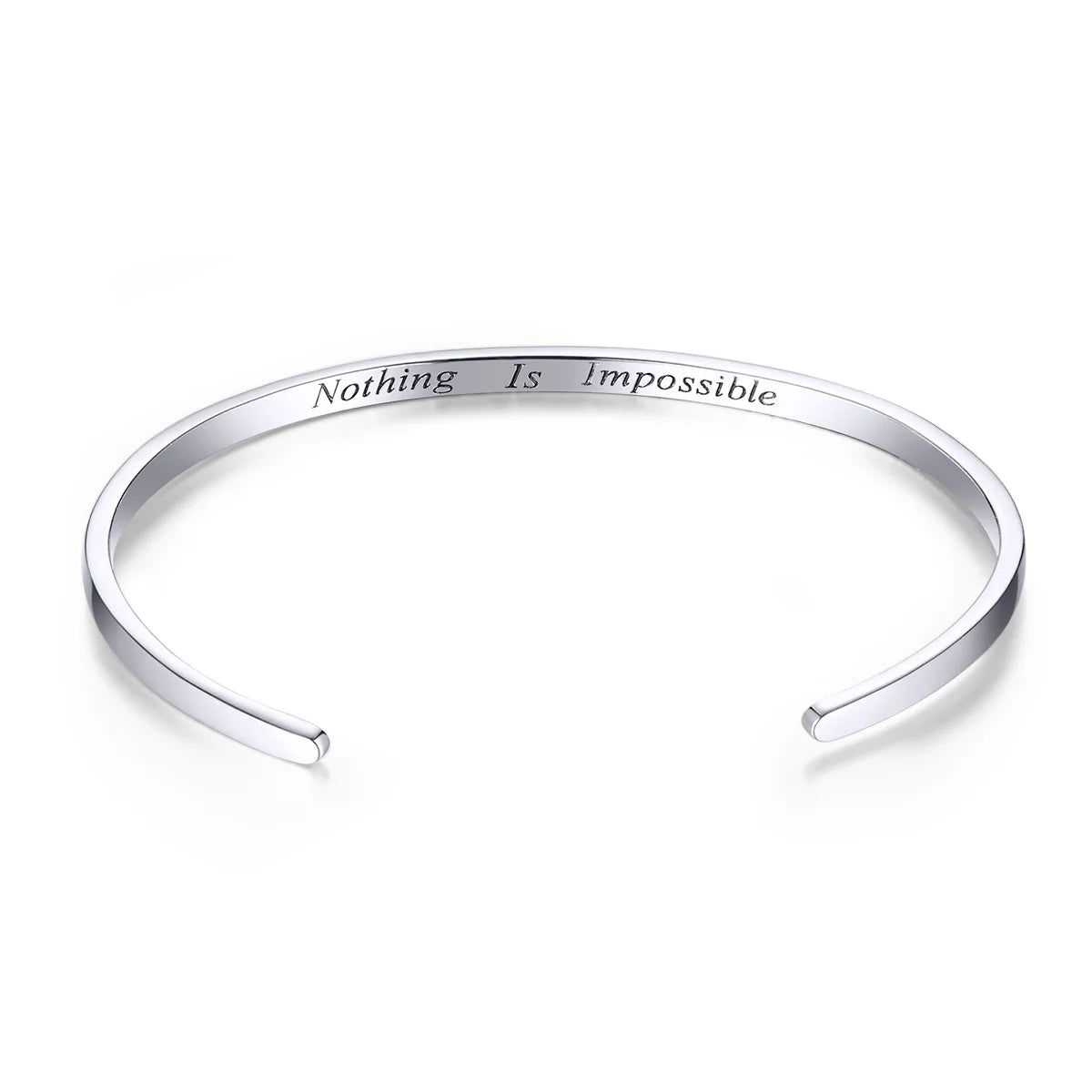 925 Sterling Silver Original Bracelet & Bangle Nothing Is Impossible Adjustable Lucky Bracelets Genuine Jewelry SCB160