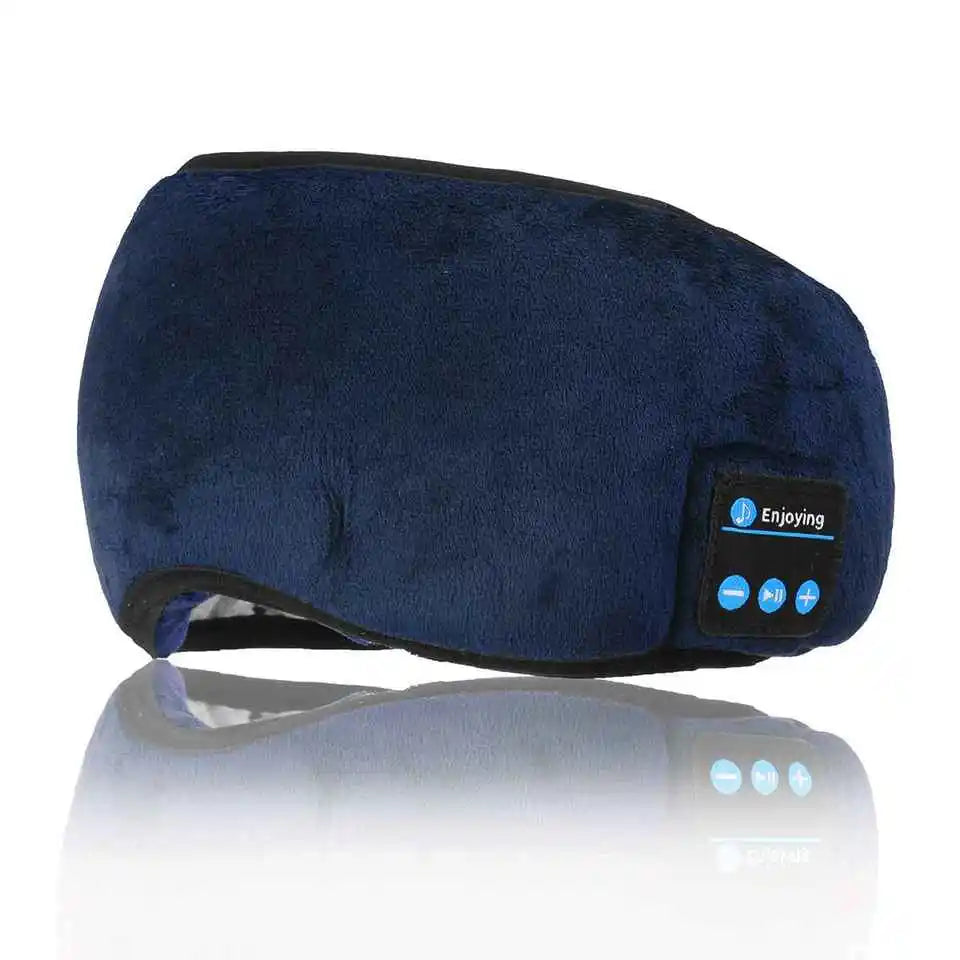 Wireless 3D Eye Mask Lightimetunnel Adjustable Cotton Knit Sleeping Headphones for Side Sleepers Washable Sleep Headphones