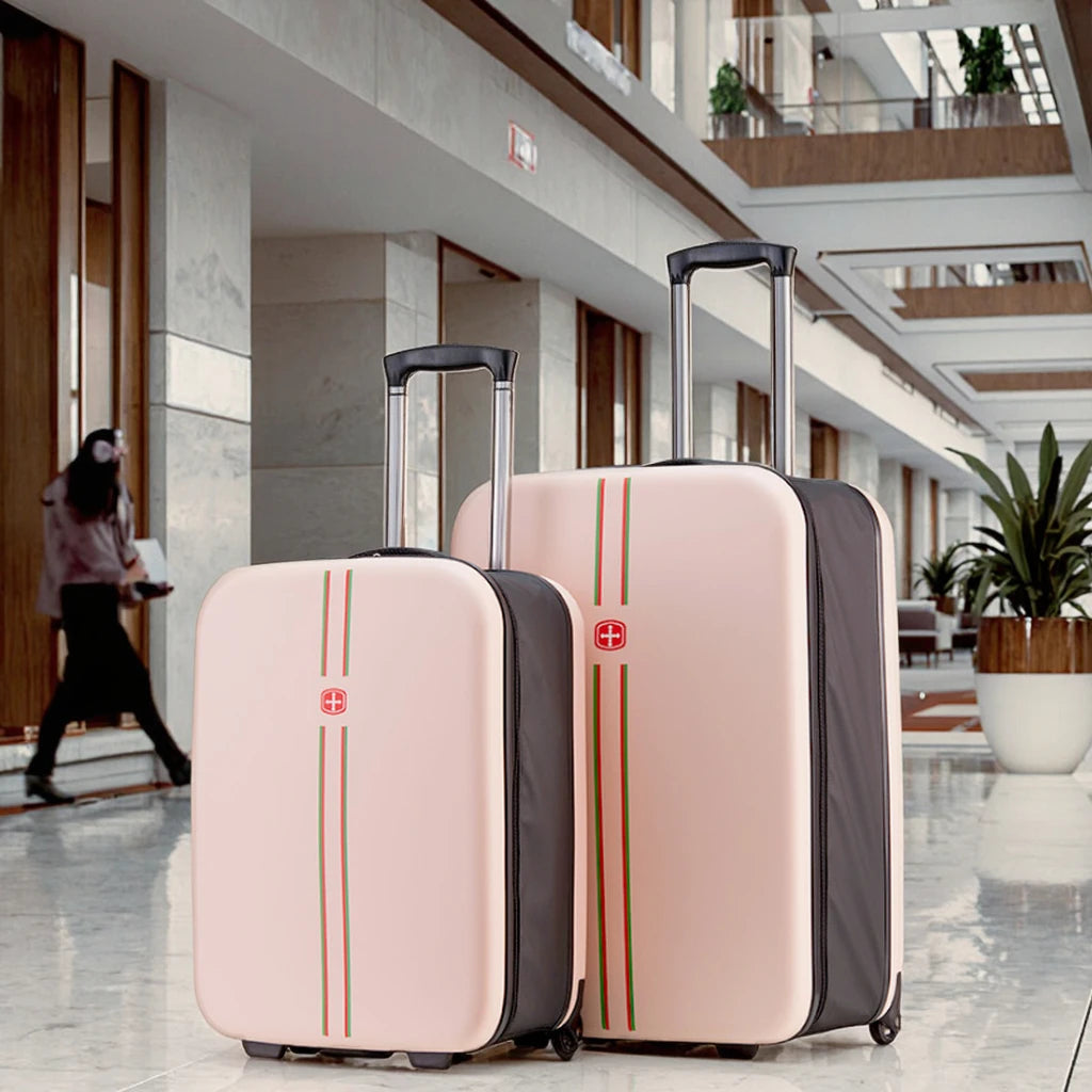 Factory New Design Durable PC Fabric Large Capacity Boarding Suitcase Lightweight Portable Travel Luggage Spinner Zipper Airport