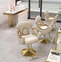 Gold Salon Hair Chair Equipment Beauty Salon Reclining Salon Chair Set