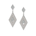 S925 Luxury Rhodium Plated Chunky Earrings Silver Large Ear Ring Cubic Zirconia Wedding for Women