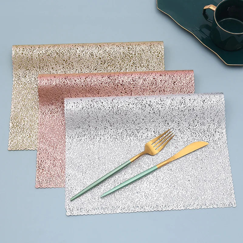 PVC Platemat Dining Table Rectangle Plastic Plate Mat & Pads for Wedding Part