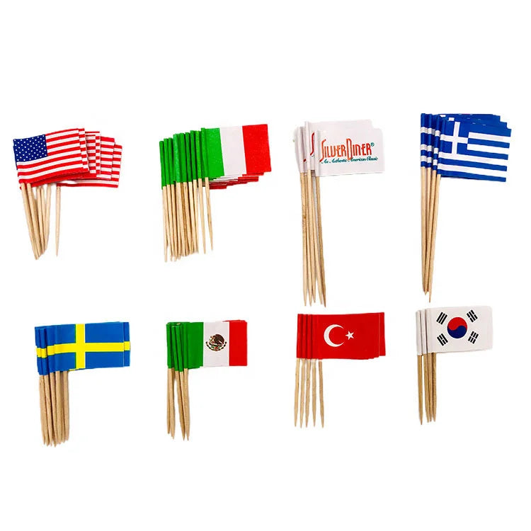 Customized Company Independence Day National Day Anniversary Party Cake Banner Decoration Toothpicks