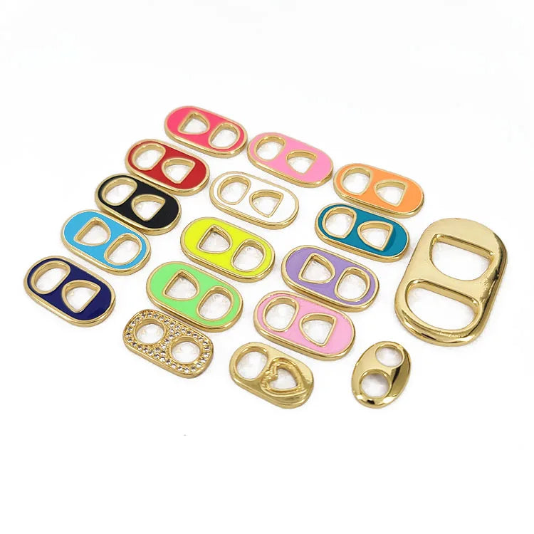 CZ8142 18k Gold Plated Diamond CZ Micro Pave Enamel Soda Tabs Charm Pendants