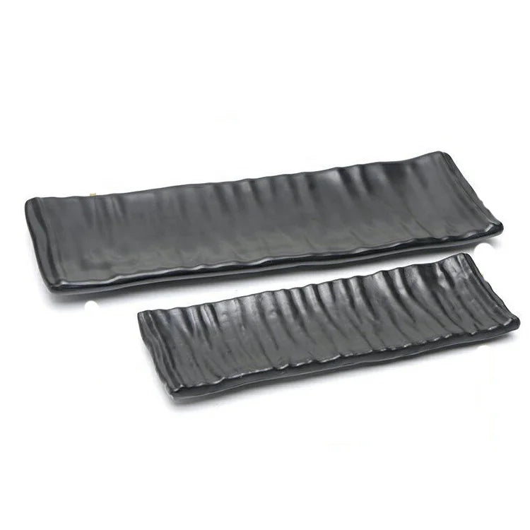 Unbreakable Durable Restaurant Dinnerware Black Matt Melamine Plate