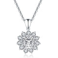 Newest 925 Sterling Silver Jewelry Center Stone 8mm Round Sunflower Shape Necklace