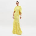 Temperament Fashion Elegant Style Eco-Friendly Natural Floor-Length 2024 Winter New Light Luxury Embroidery Hollow Perspective