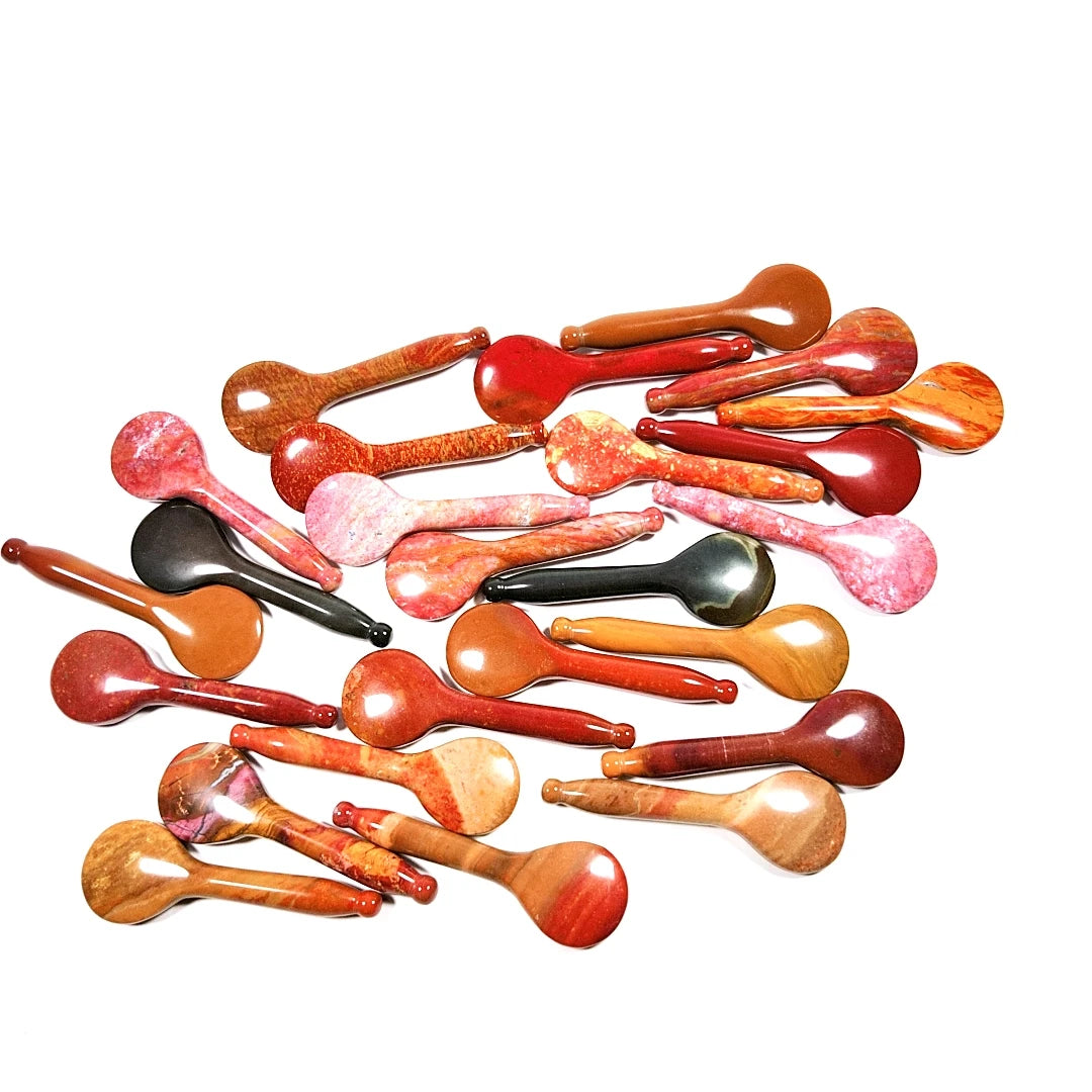 Huiying Spoon Shape Jade Guasha Tools Mookaite jasper Scraping Massage Tool