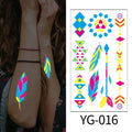 Glow in the Dark UV Neon Temporary Tattoo Stickers Adult Fluorescence