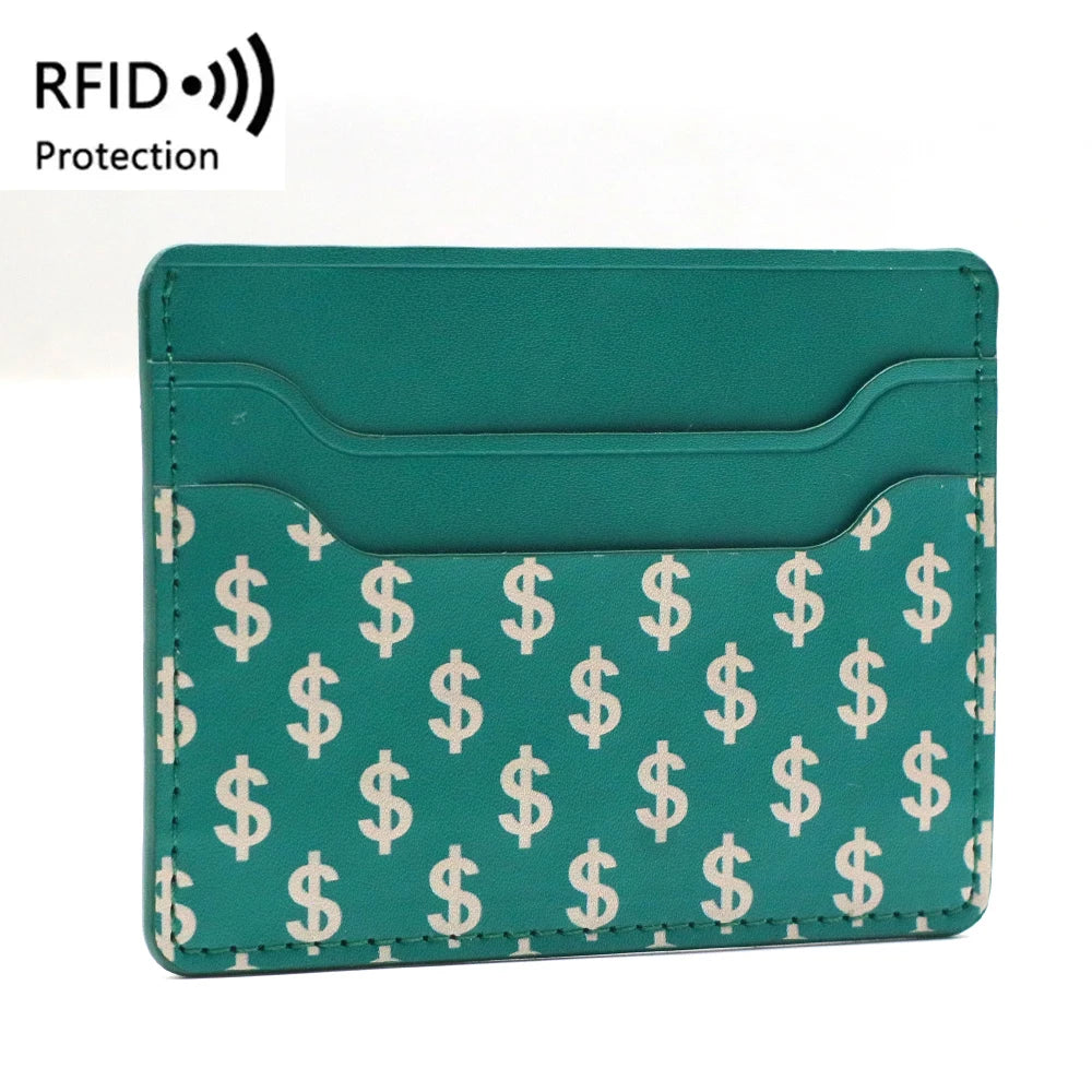 Custom PU Leather Name Card Holder Wallet Short RFID Feature with Zipper Closure New Customized Logo on Double Side