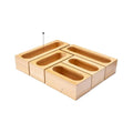 Custom Kitchen Set of 6 Storage Bamboo Wooden Food Storage Bag Organizer Ziplock Bag Storage Organizer Box