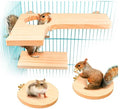 Hot Seller L-Shaped Wooden Platform with Round Hole for Totoro Hamster Cage Accessories